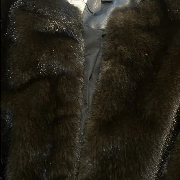 Zara Brown Faux Fur Jacket - Picture 5 of 5